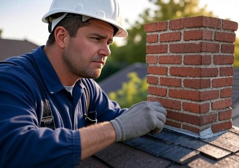 Chimney Cleaning Professional at Work